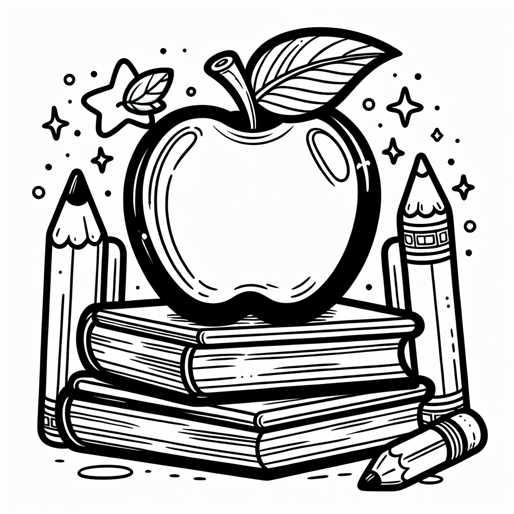 Teacher's Apple coloring page
