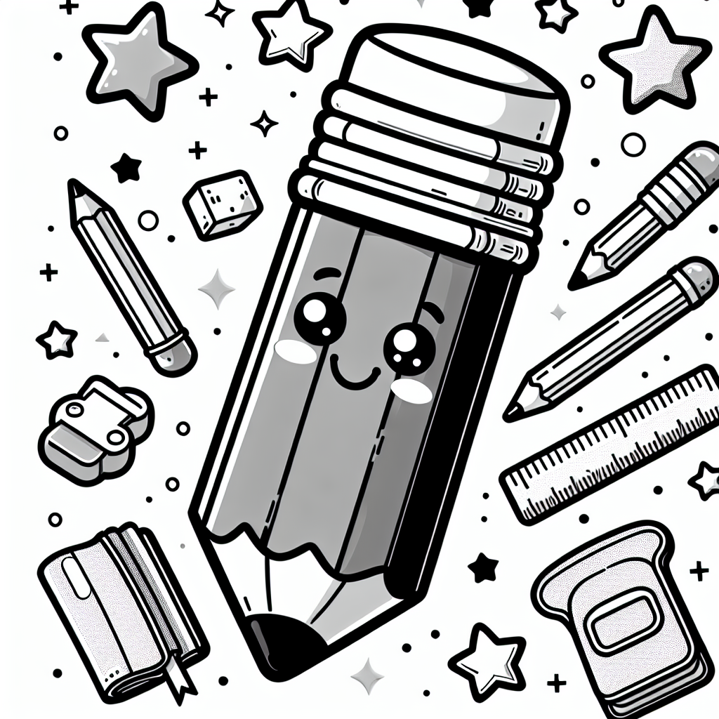 School Pencil coloring page