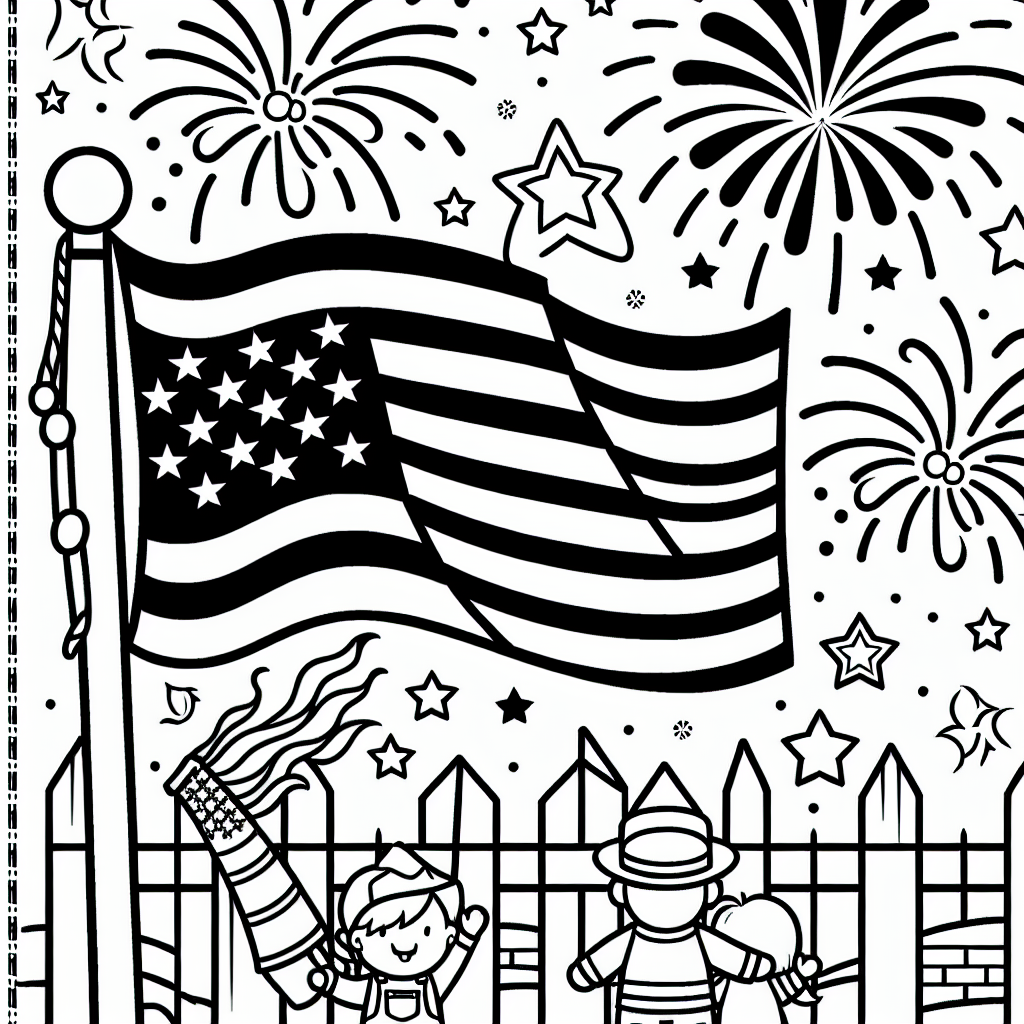 Fourth of July coloring page