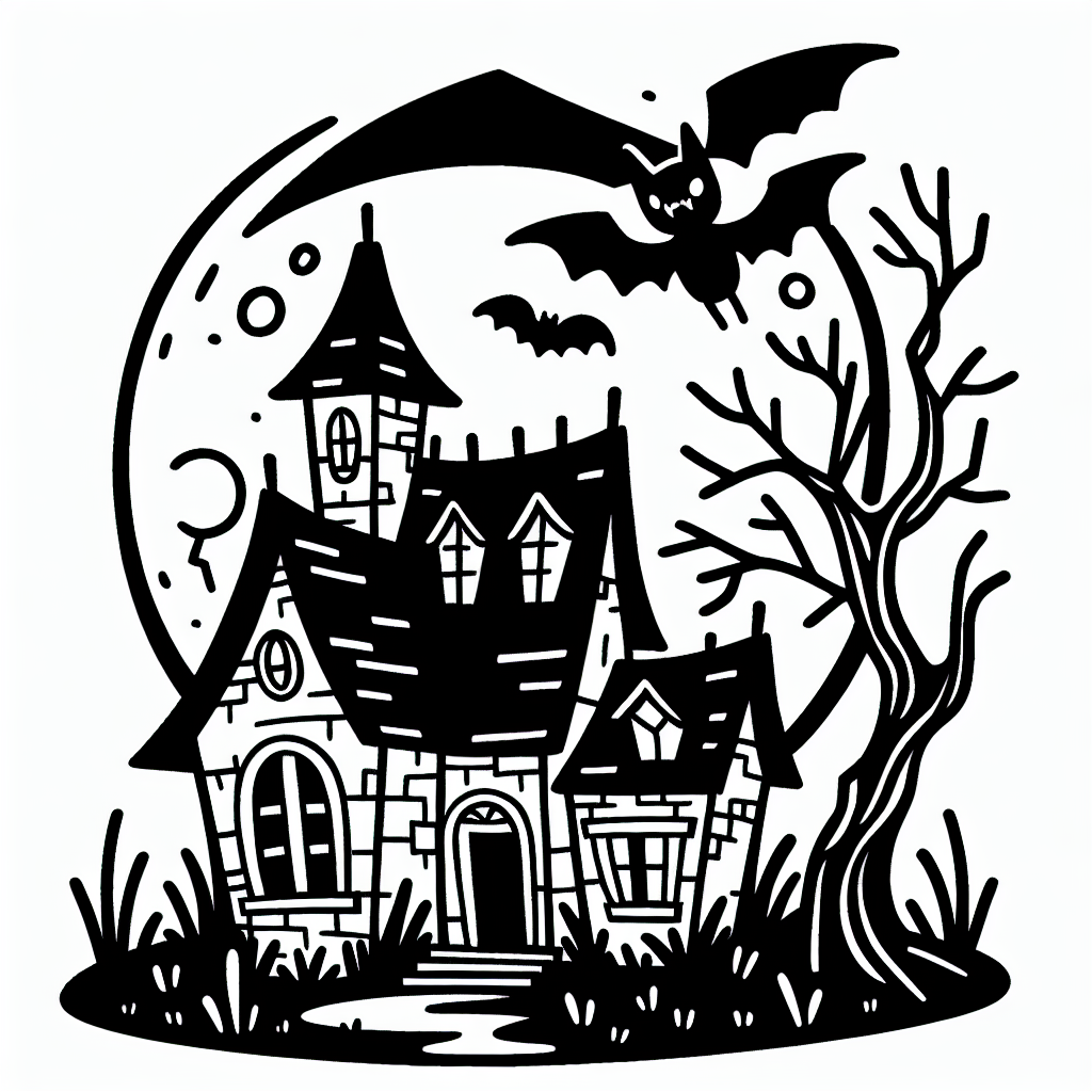 Haunted House coloring page
