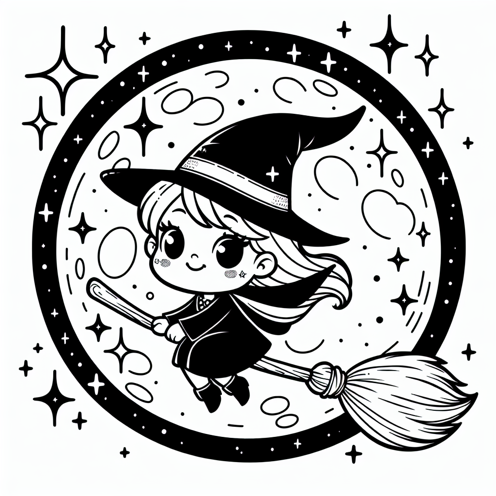 Friendly Witch coloring page