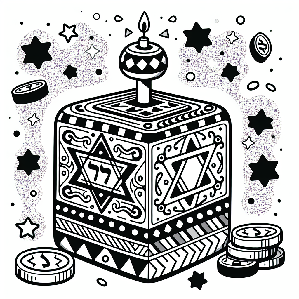 Dreidel coloring page