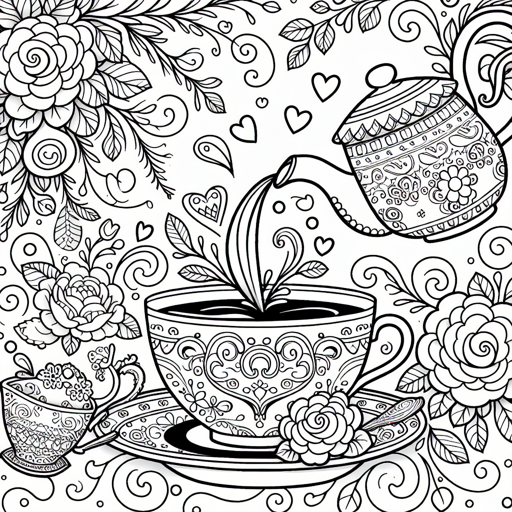 Tea Party coloring page