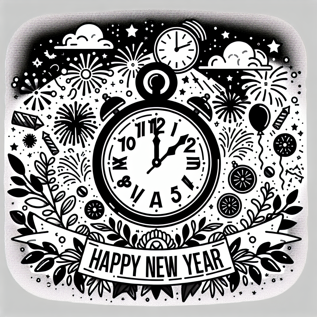 New Year Countdown coloring page