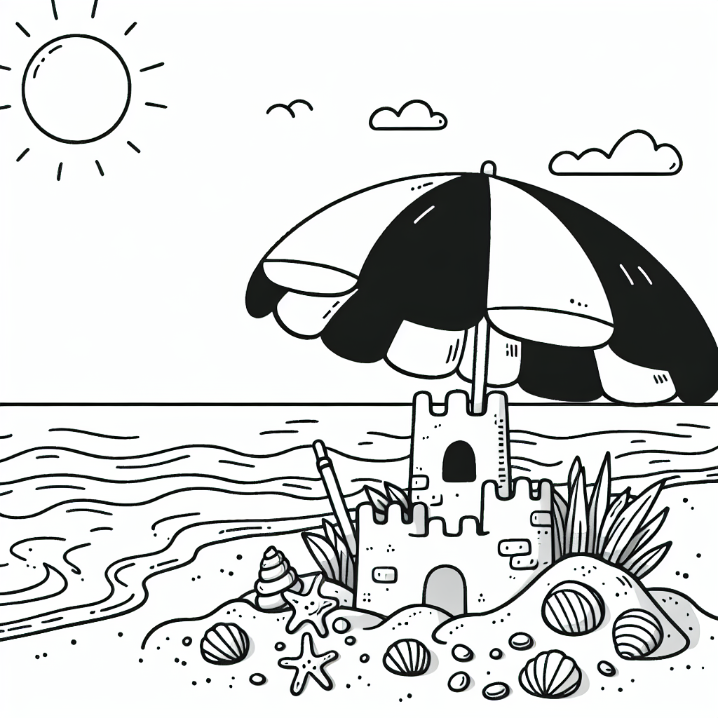 Beach Scene coloring page