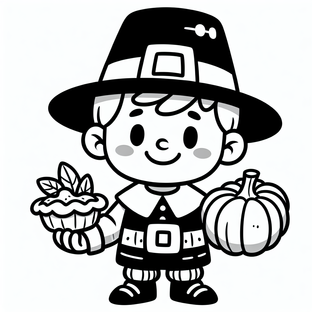 Pilgrim coloring page