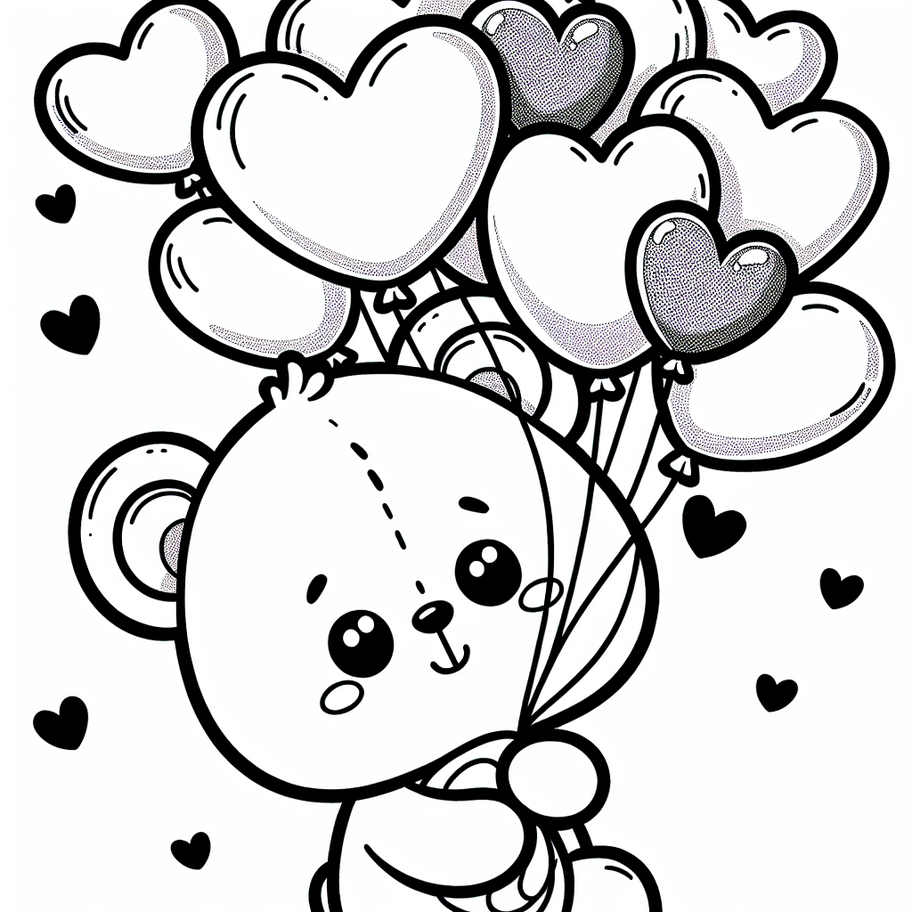 Love Bear coloring page