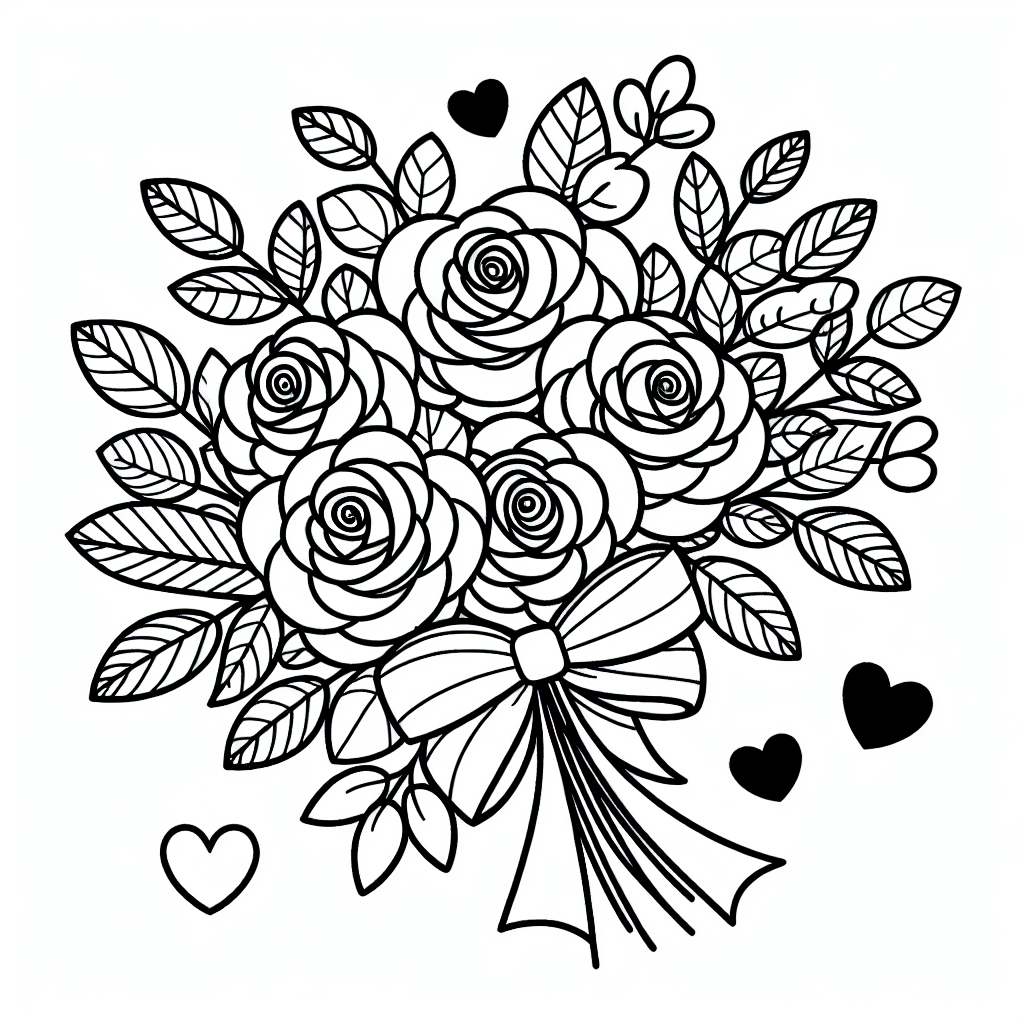 Flower Bouquet coloring page
