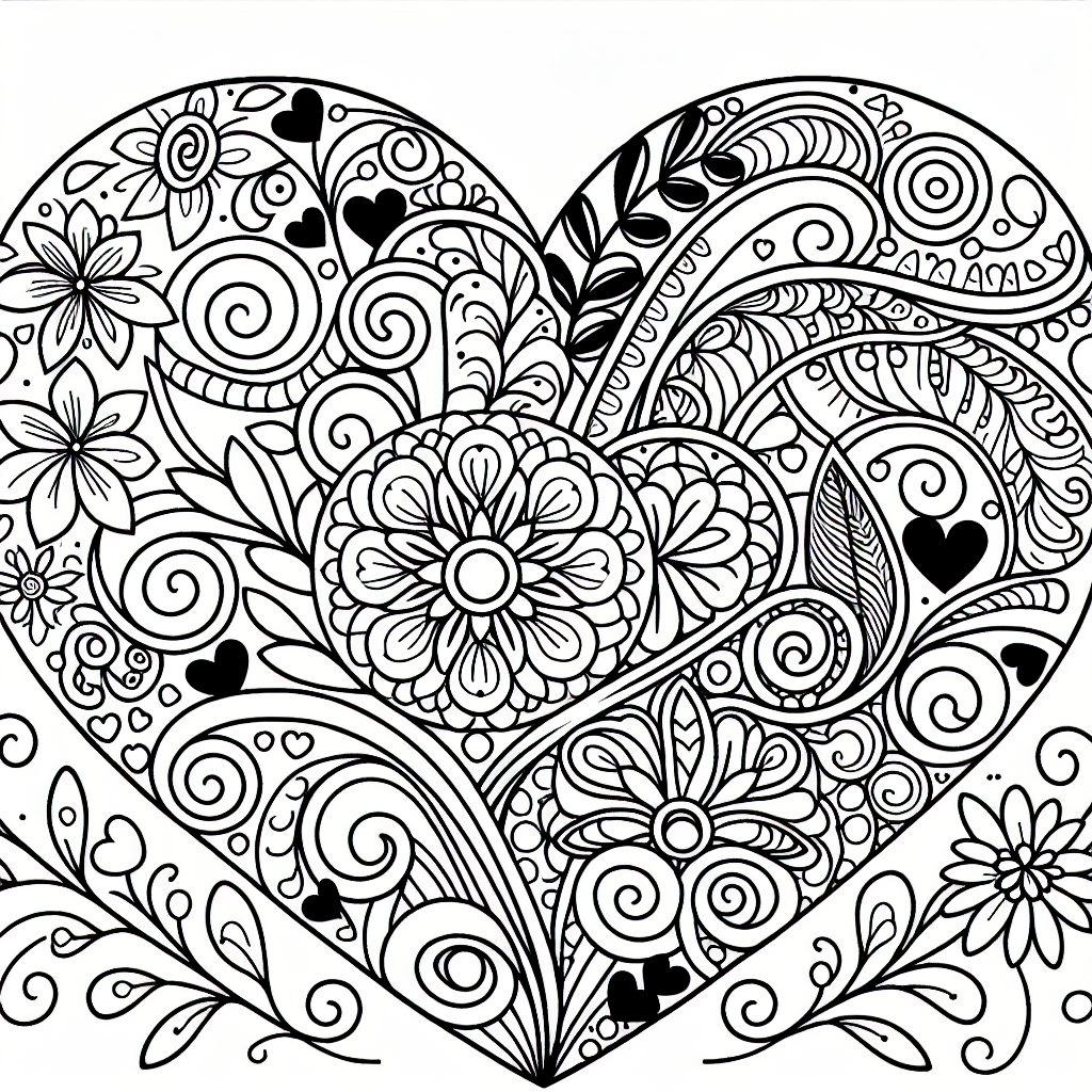 Heart coloring page
