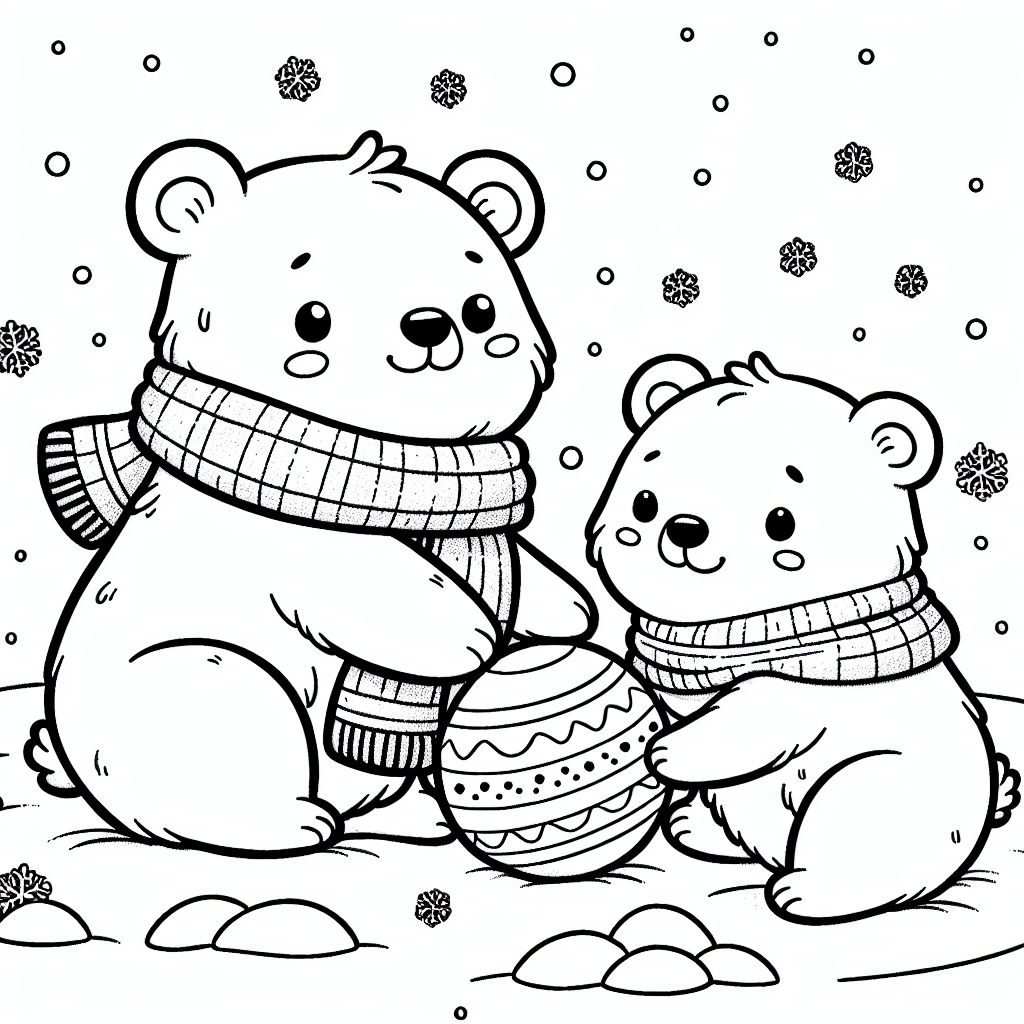 Polar Bear Cubs coloring page